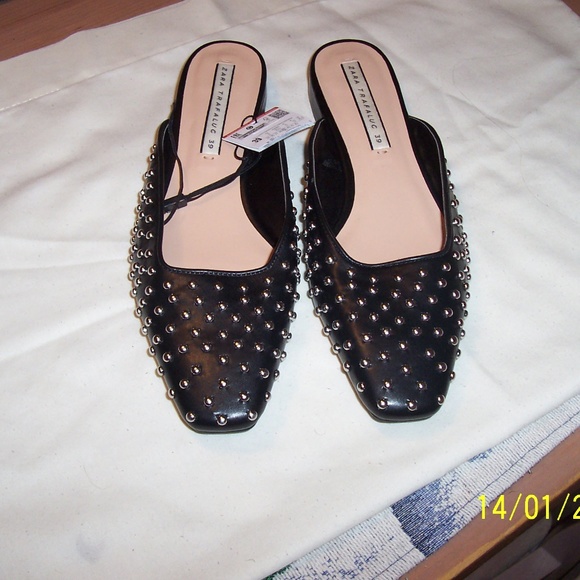 zara studded mules